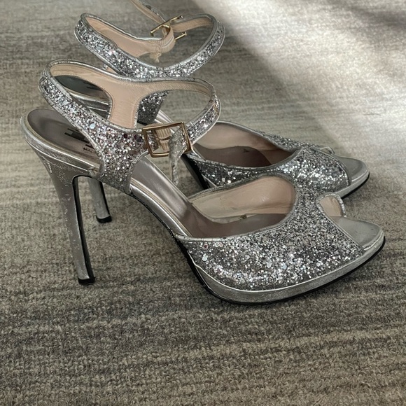 Browns ID made in Italy silver sparkle pump shoe - Picture 6 of 9